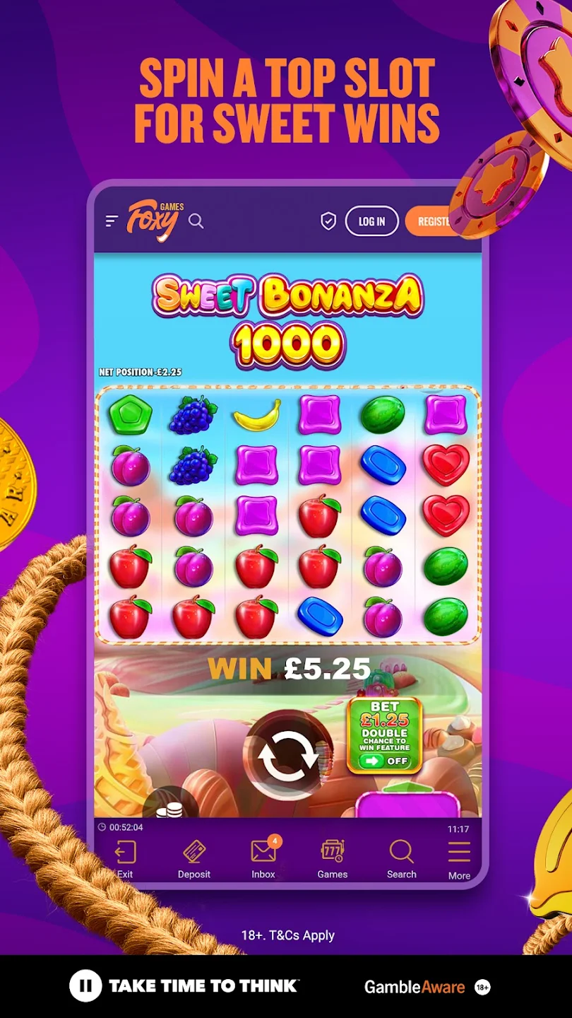 Foxy Casino app – Slingo and jackpot games screen